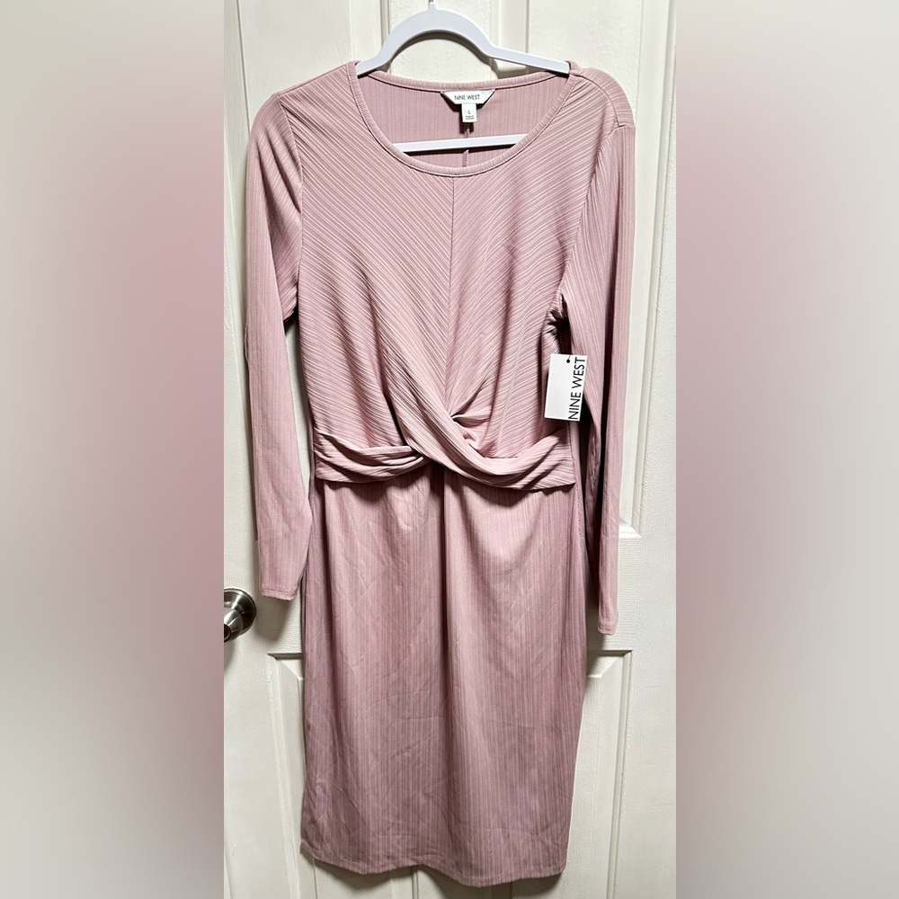 Nine West Mauve Long Sleeve Dress